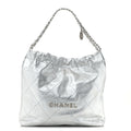 Chanel Metallic Calfskin Quilted Chanel 22 Silver
