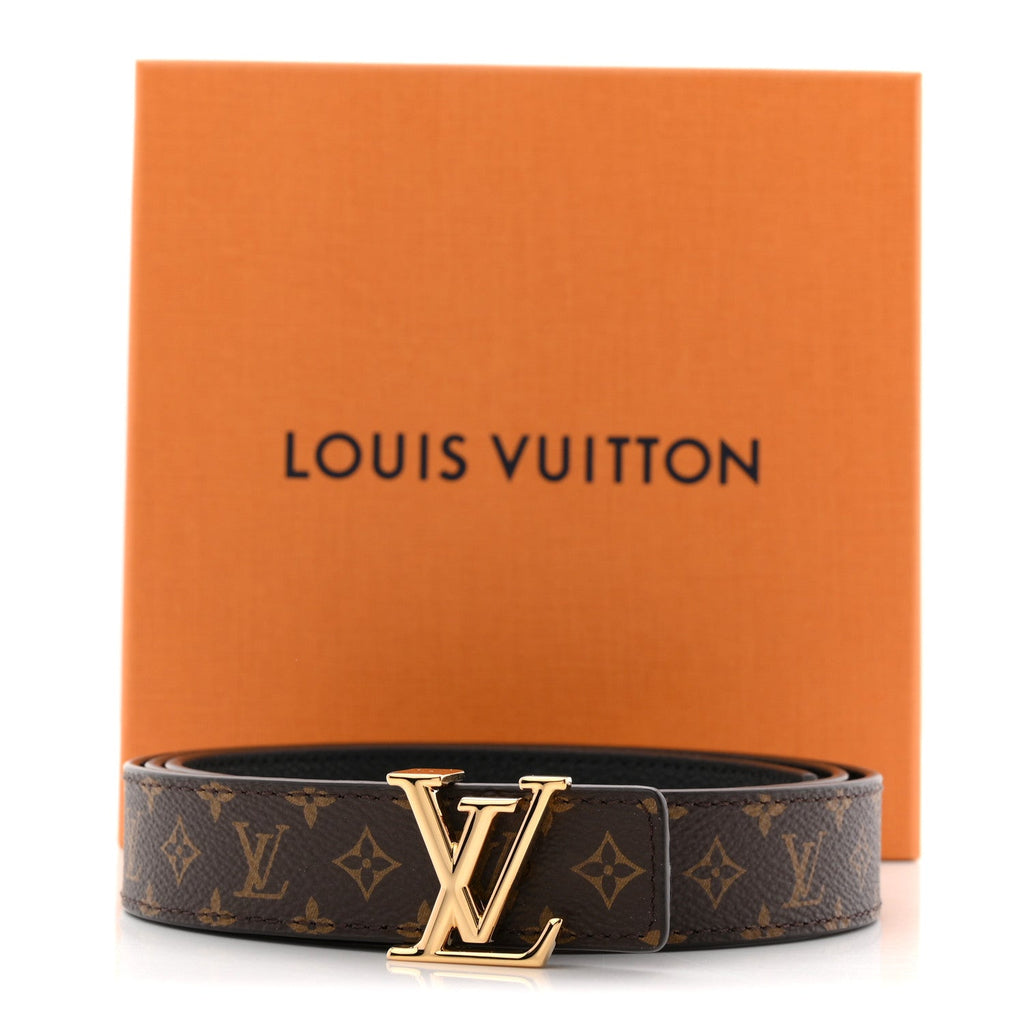 Louis Vuitton Calfskin Monogram 25mm LV Iconic Reversible Belt 95 38 Black