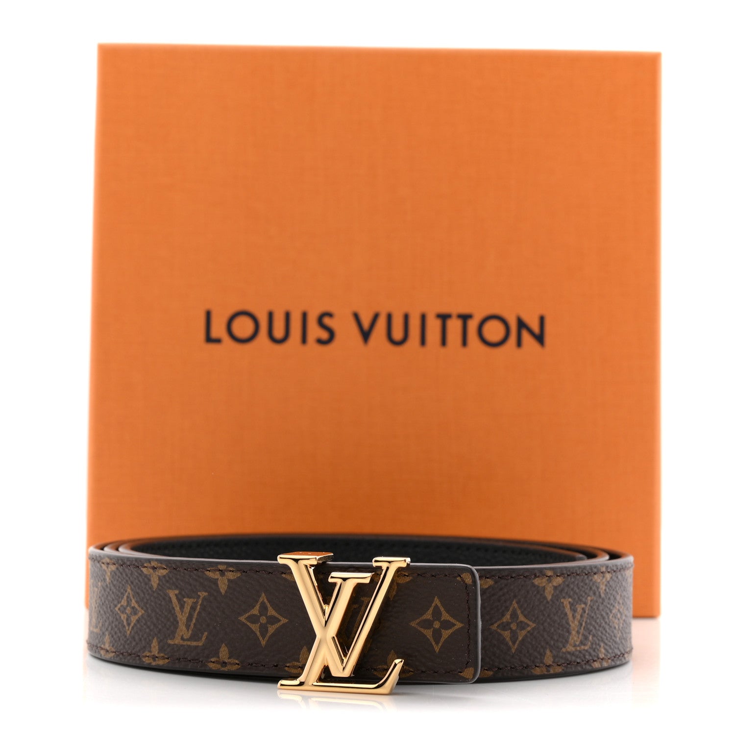 Louis Vuitton Calfskin Monogram 25mm LV Iconic Reversible Belt 95 38 Black