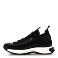 Chanel Velvet Calfskin Mixed Fibers CC Sneakers 37 Black