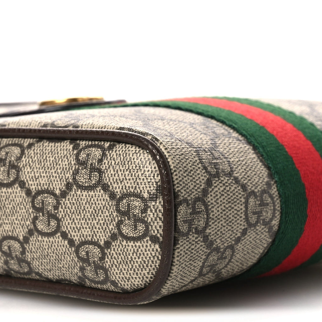 Gucci GG Supreme Monogram Web Mini Ophidia Messenger Brown
