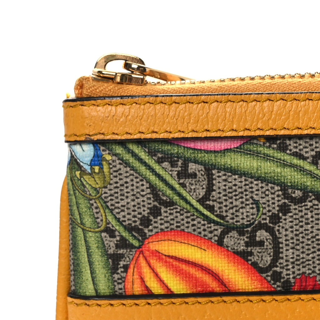 Gucci GG Supreme Monogram Flora Large Ophidia Pouch Clutch Beige Multicolor Crop