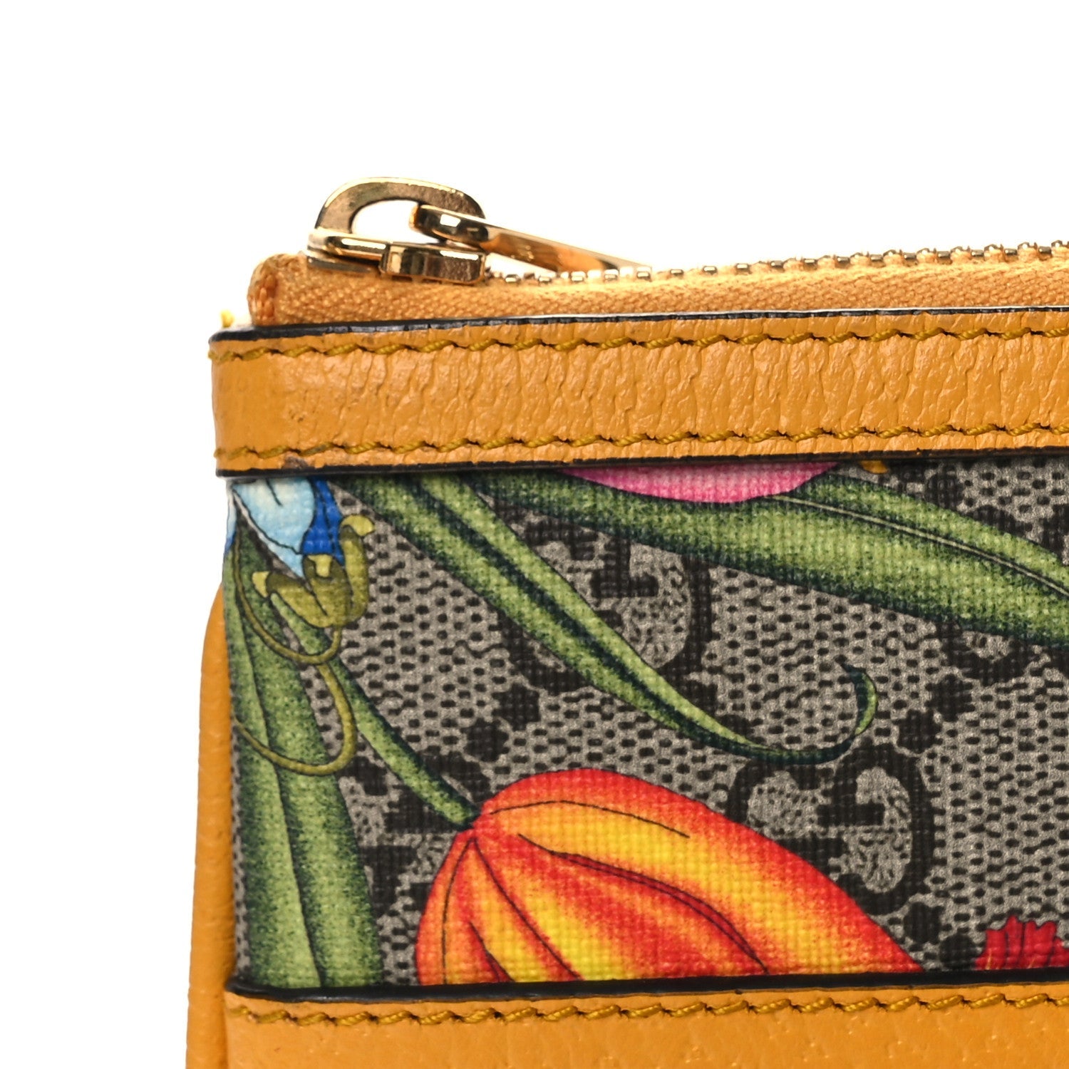 Gucci GG Supreme Monogram Flora Large Ophidia Pouch Clutch Beige Multicolor Crop