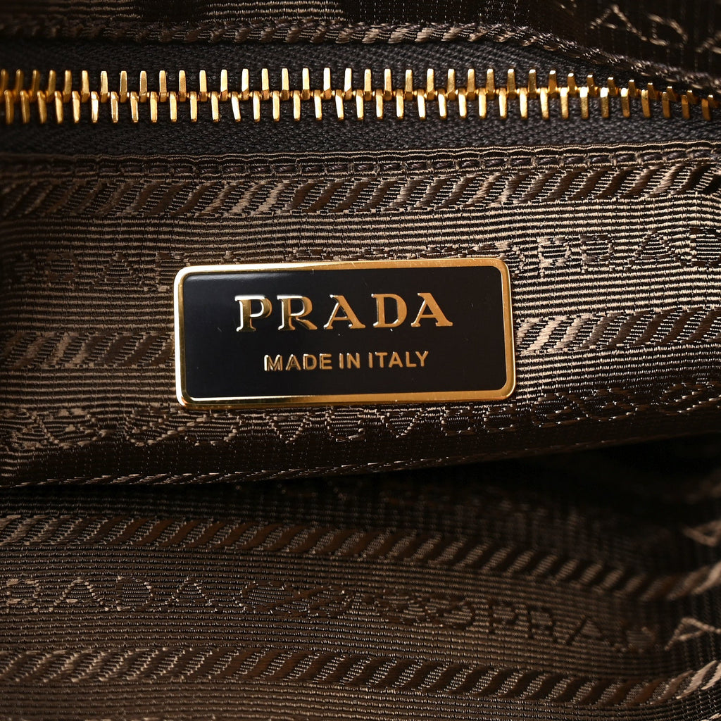 Prada Suede Large Bonnie Shoulder Bag Cacao
