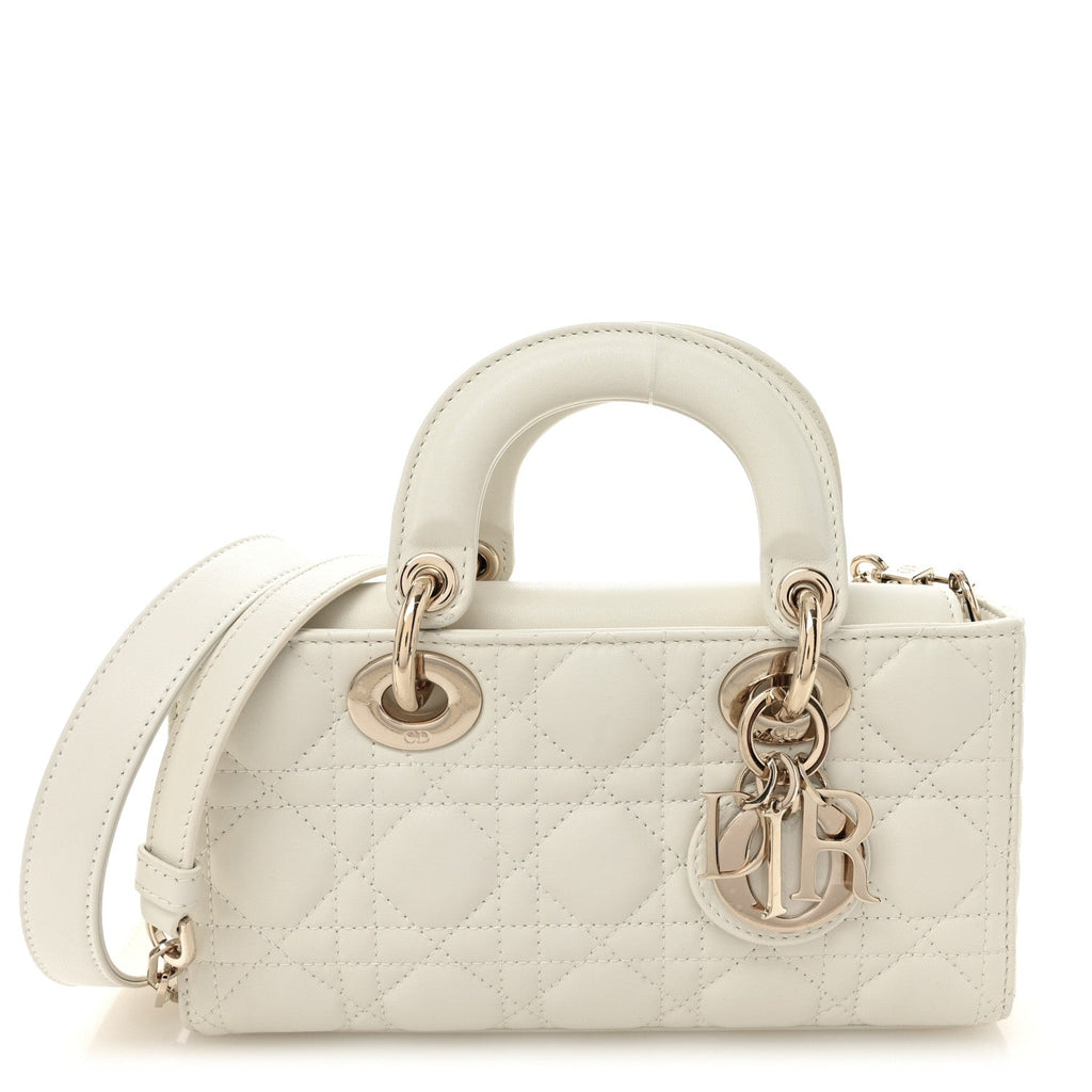 Christian Dior Lambskin Cannage Small Lady D-Joy Latte