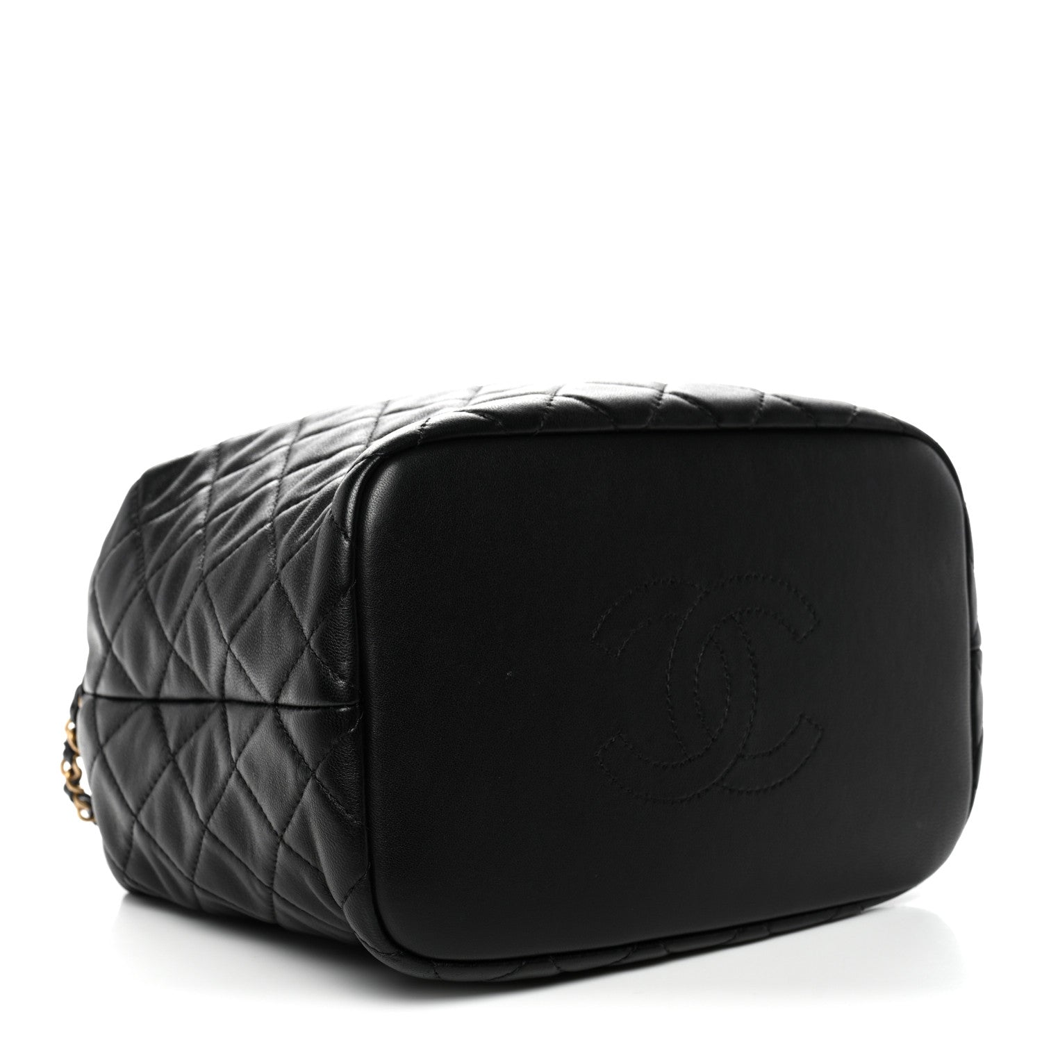 Chanel Lambskin Quilted Large Perfect Meeting Hobo Black