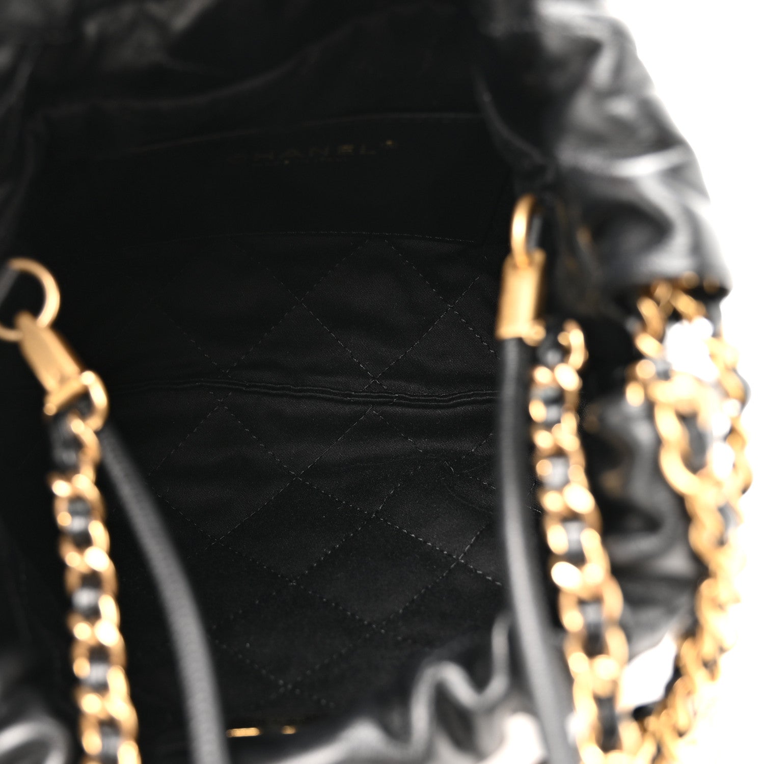 Chanel Shiny Calfskin Quilted Mini Chanel 22 Black