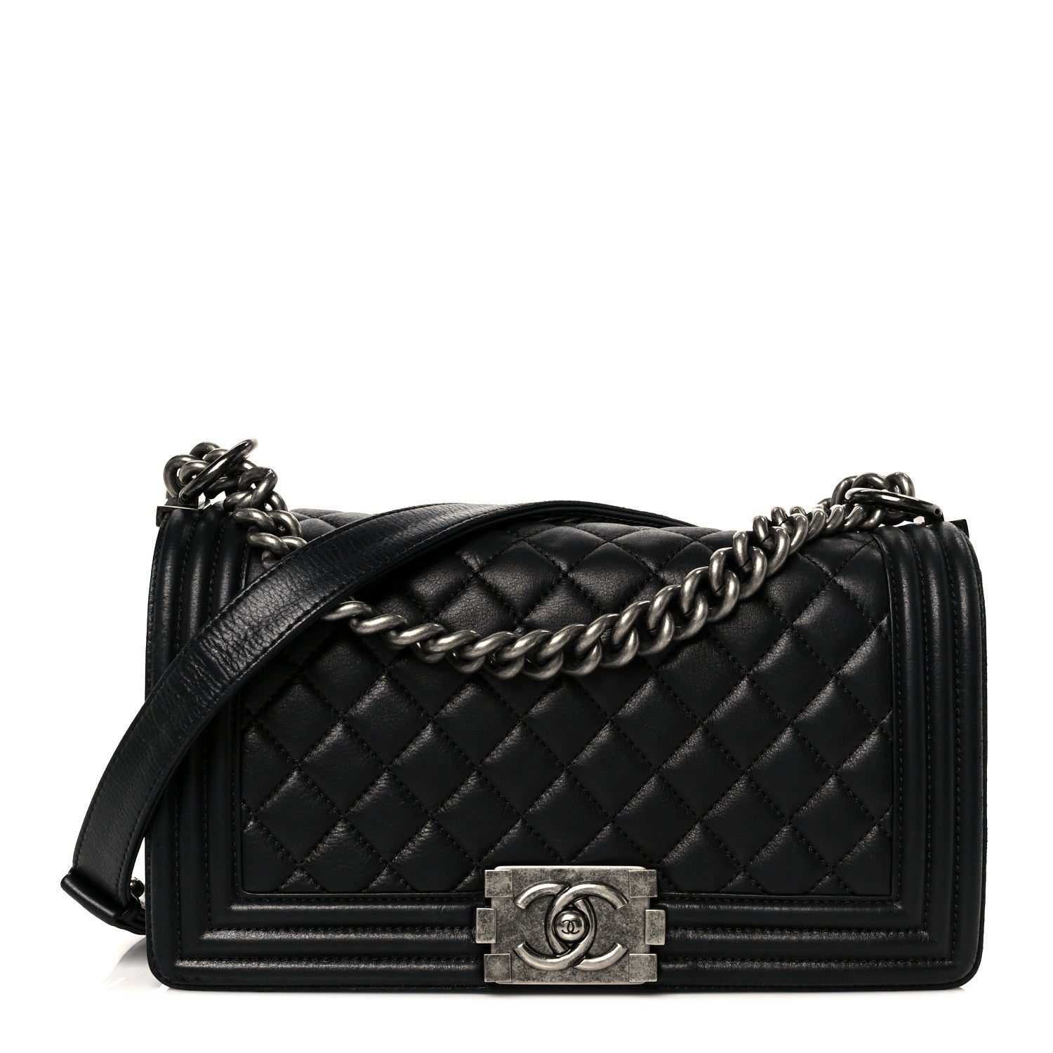 Chanel Calfskin Quilted Medium Boy Flap Black