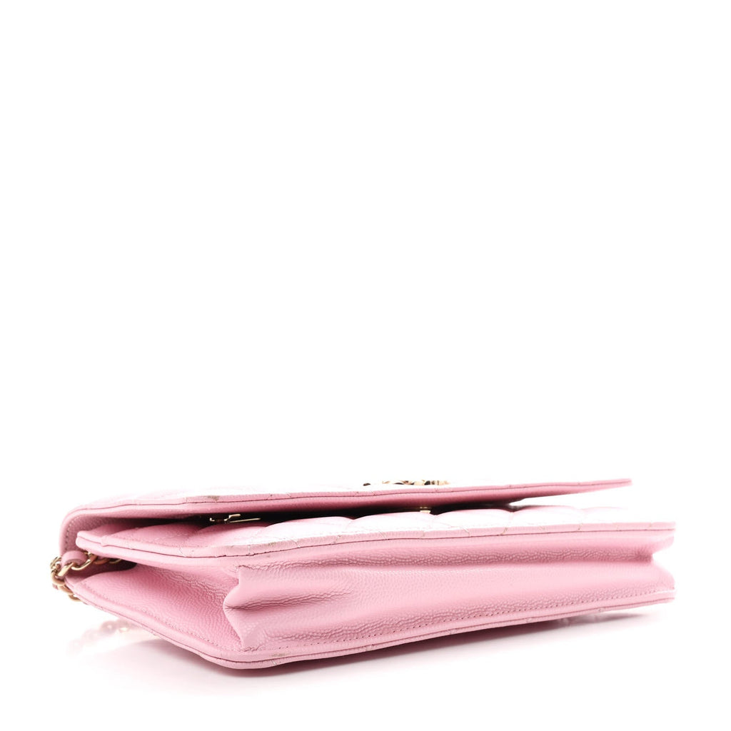 Chanel Caviar Quilted Wallet on Chain WOC Light Pink