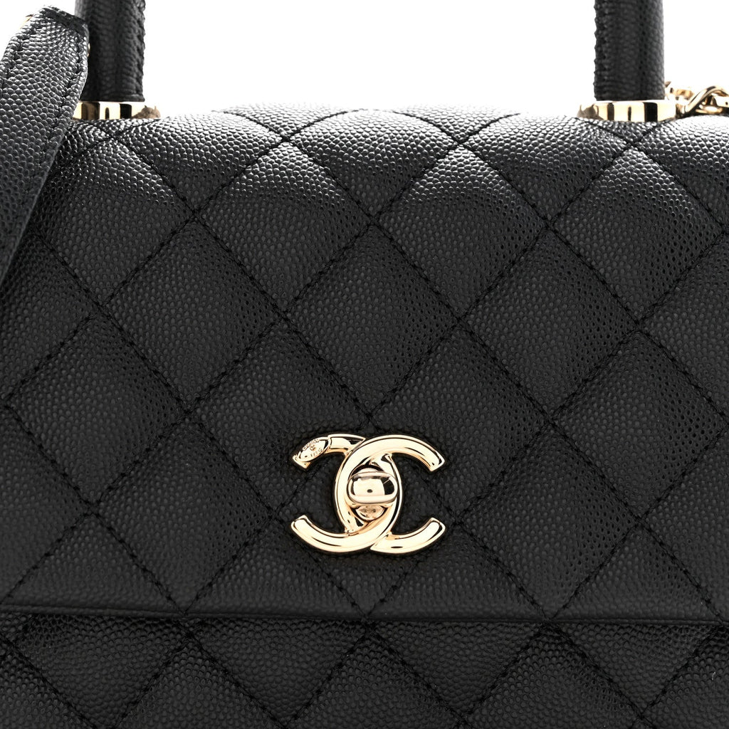 Chanel Caviar Quilted Mini Coco Handle Flap Black