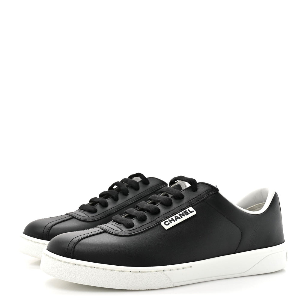 Calfskin CC Womens Sneakers 37 Black