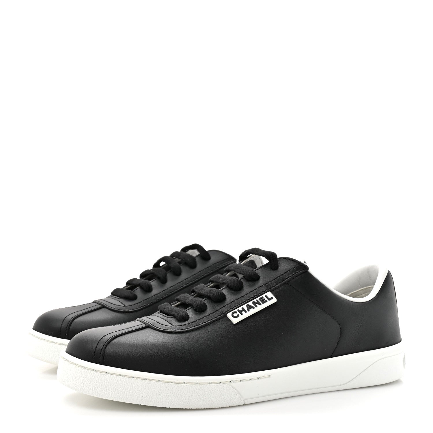 Calfskin CC Womens Sneakers 37 Black