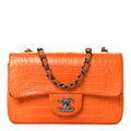 Chanel Alligator Mini Rectangular Flap Orange