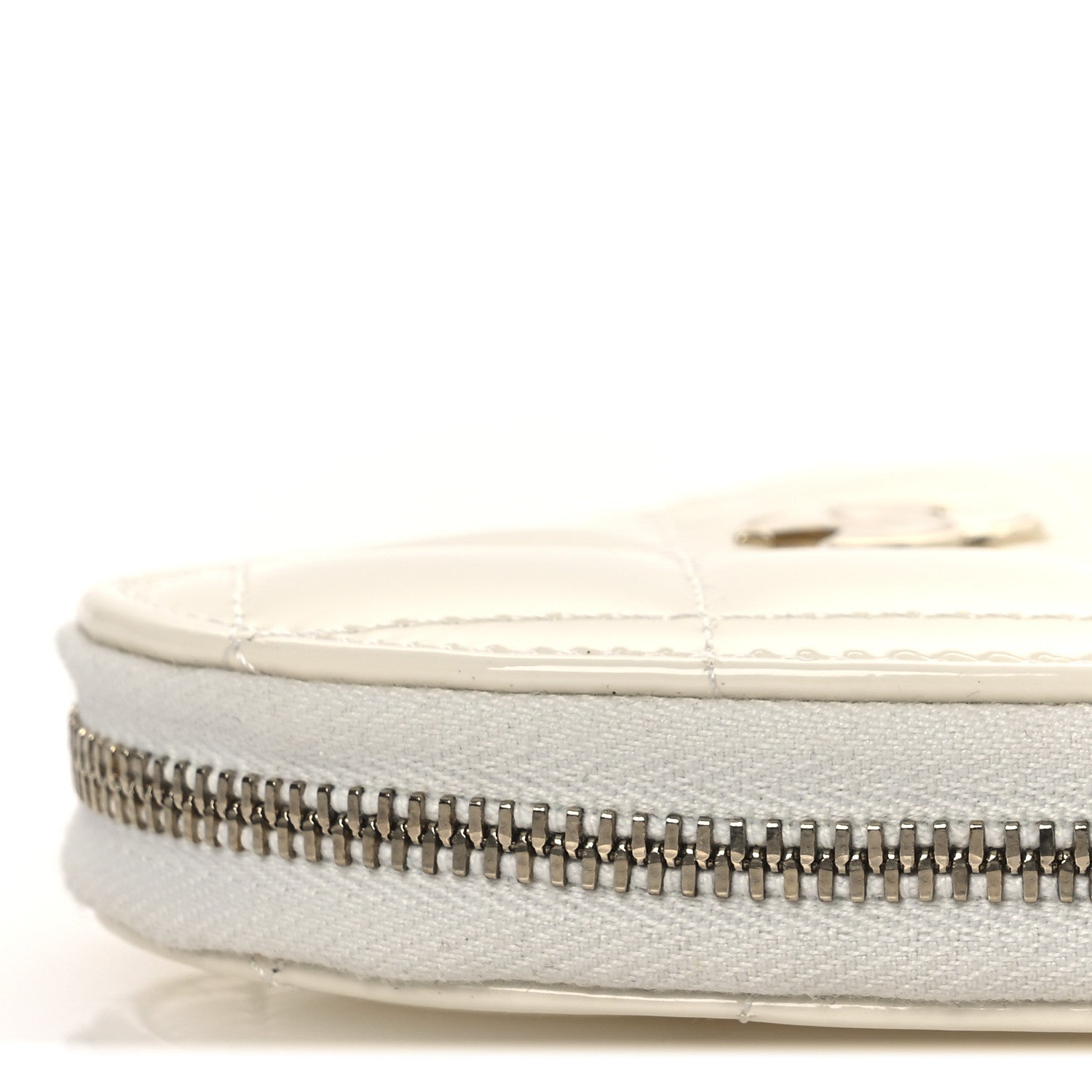 Chanel Patent Calfskin Resin Quilted CC Heart Clutch With Chain Black
