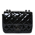 Chanel Patent Calfskin Quilted Mini Square Flap So Black