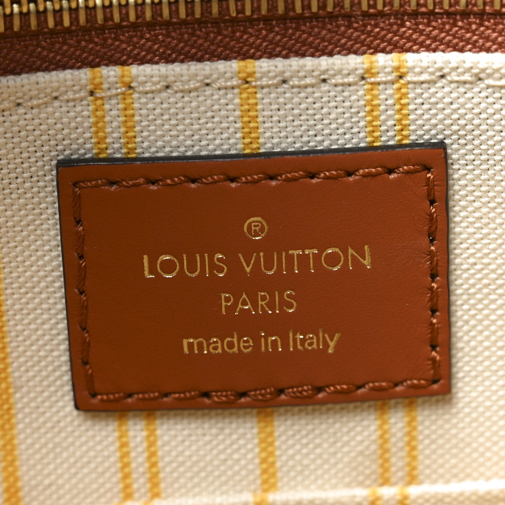 Louis Vuitton Raffia Calfskin Monogram Giant Onthego MM Tan