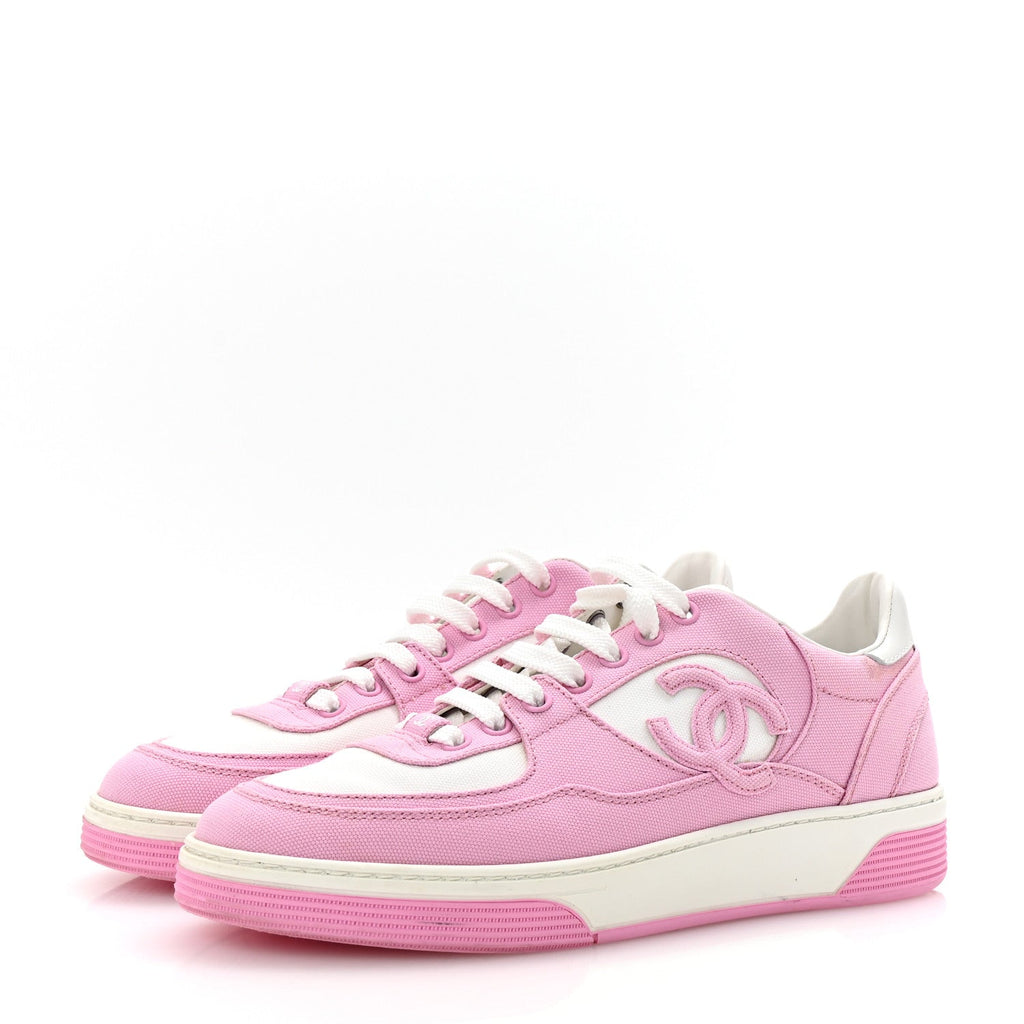 Cotton Sneakers 39 Pink White