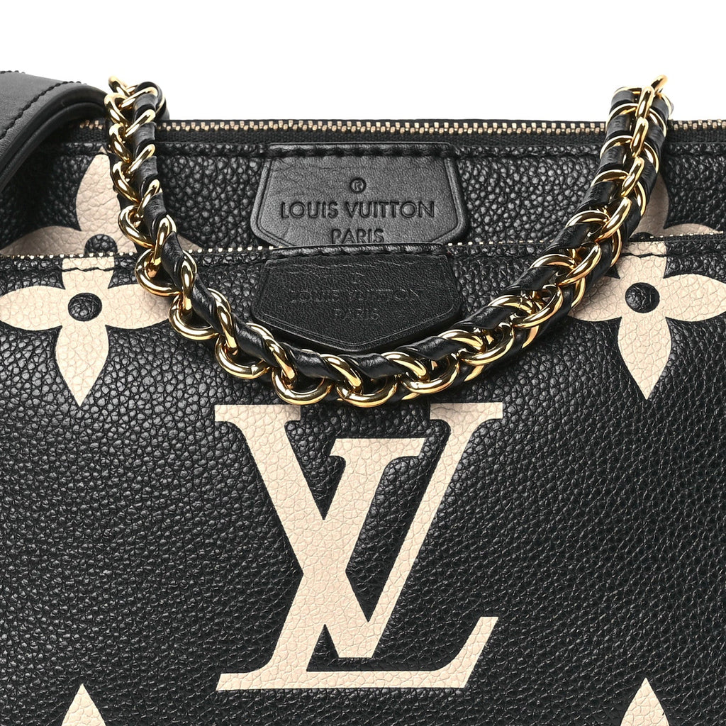 Louis Vuitton Empreinte Monogram Giant Multi Pochette Accessories Black Beige
