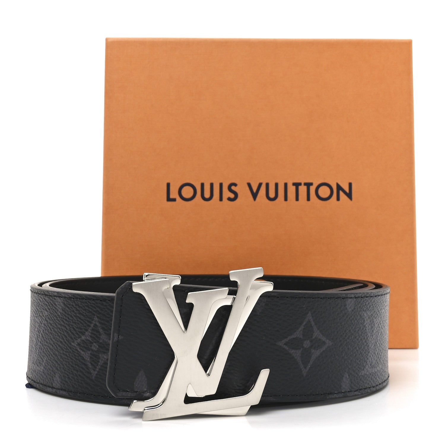 Louis Vuitton Calfskin Monogram Eclipse 40mm Shake LV Initiales Reversible 90 36 Belt