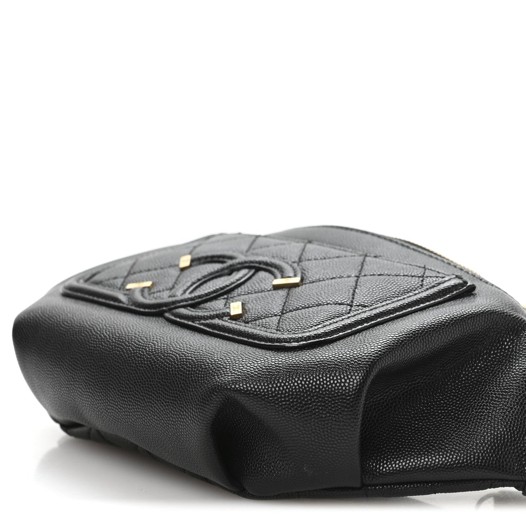 Chanel Caviar Quilted Filigree Waist Bag Black