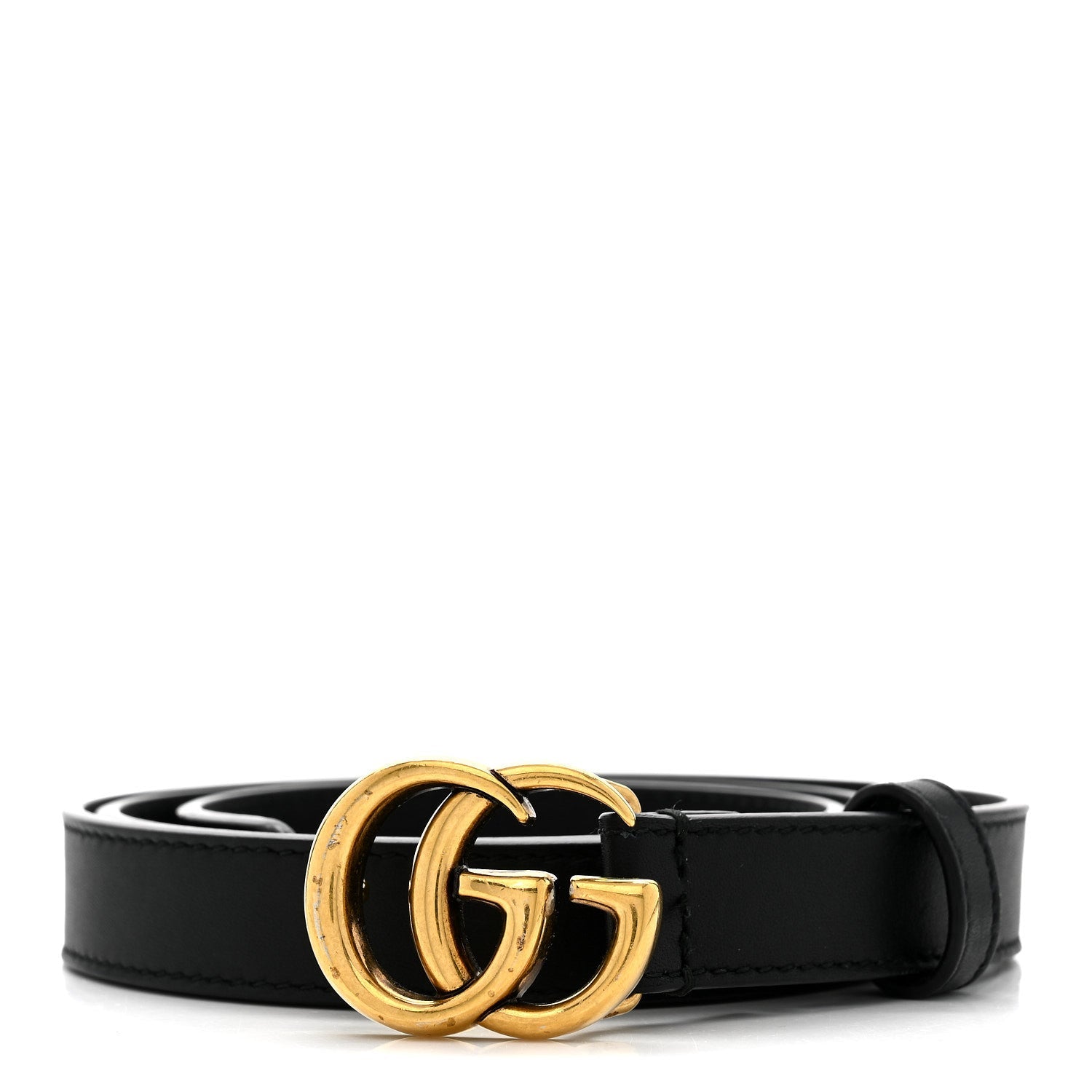 Gucci Calfskin Double G 20mm Belt 80 32 Black