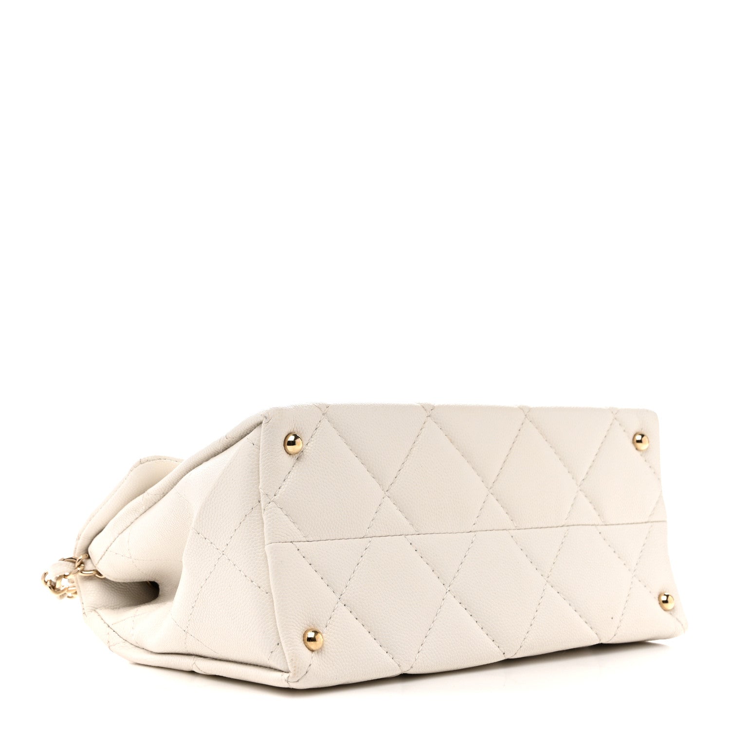 Chanel Caviar Quilted Mini Retro Twist Top Handle Flap White