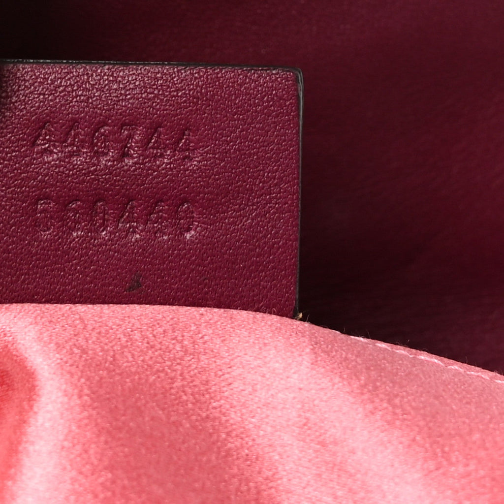 Gucci Velvet Matelasse Mini GG Marmont Shoulder Bag Fuchsia Violet Cyclamen