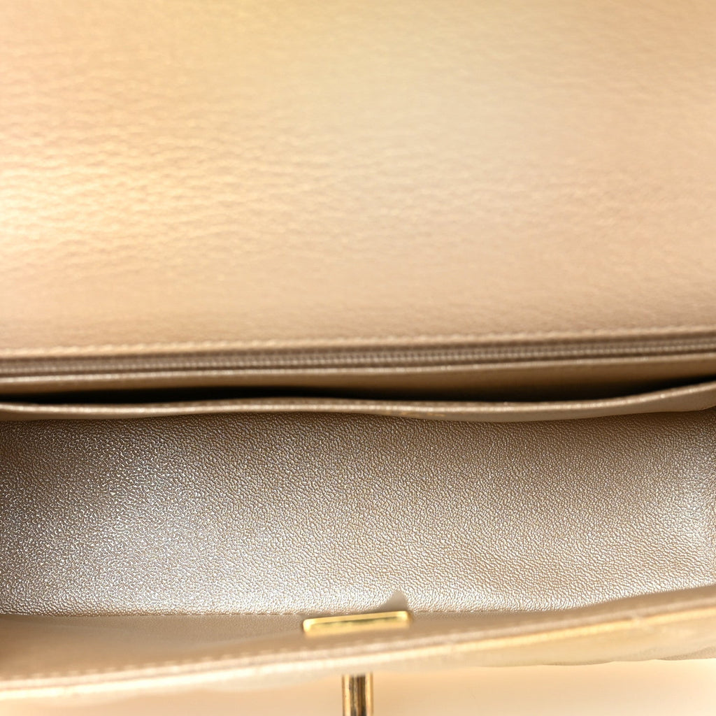 Chanel Metallic Goatskin Quilted Mini Rectangular Flap Gold