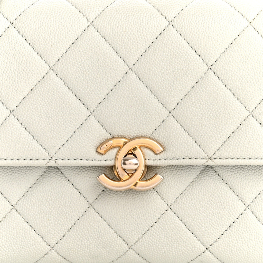 Chanel Caviar Quilted Medium Carry Me Top Handle Flap Light Blue