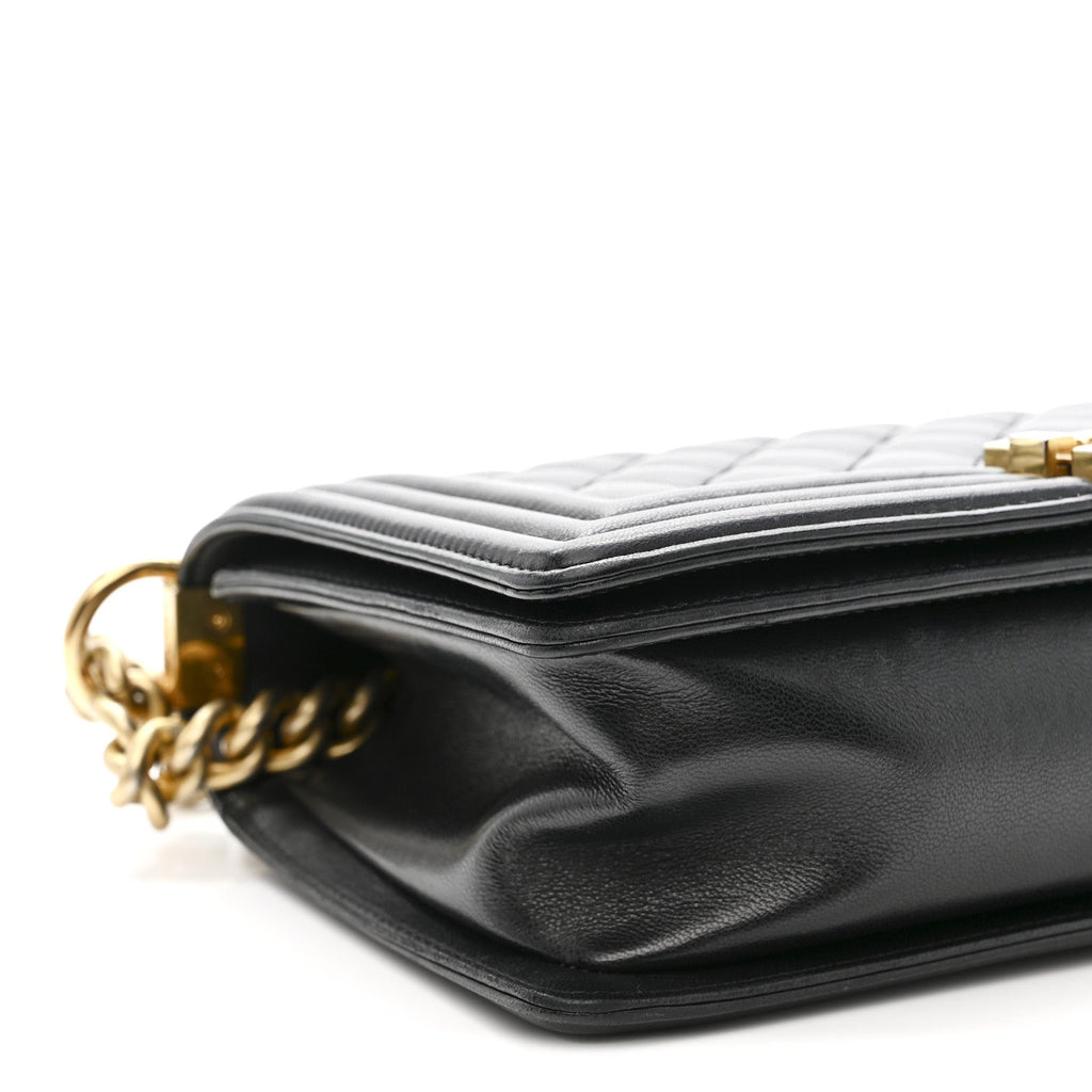 Chanel Lambskin Quilted Medium Boy Flap Black
