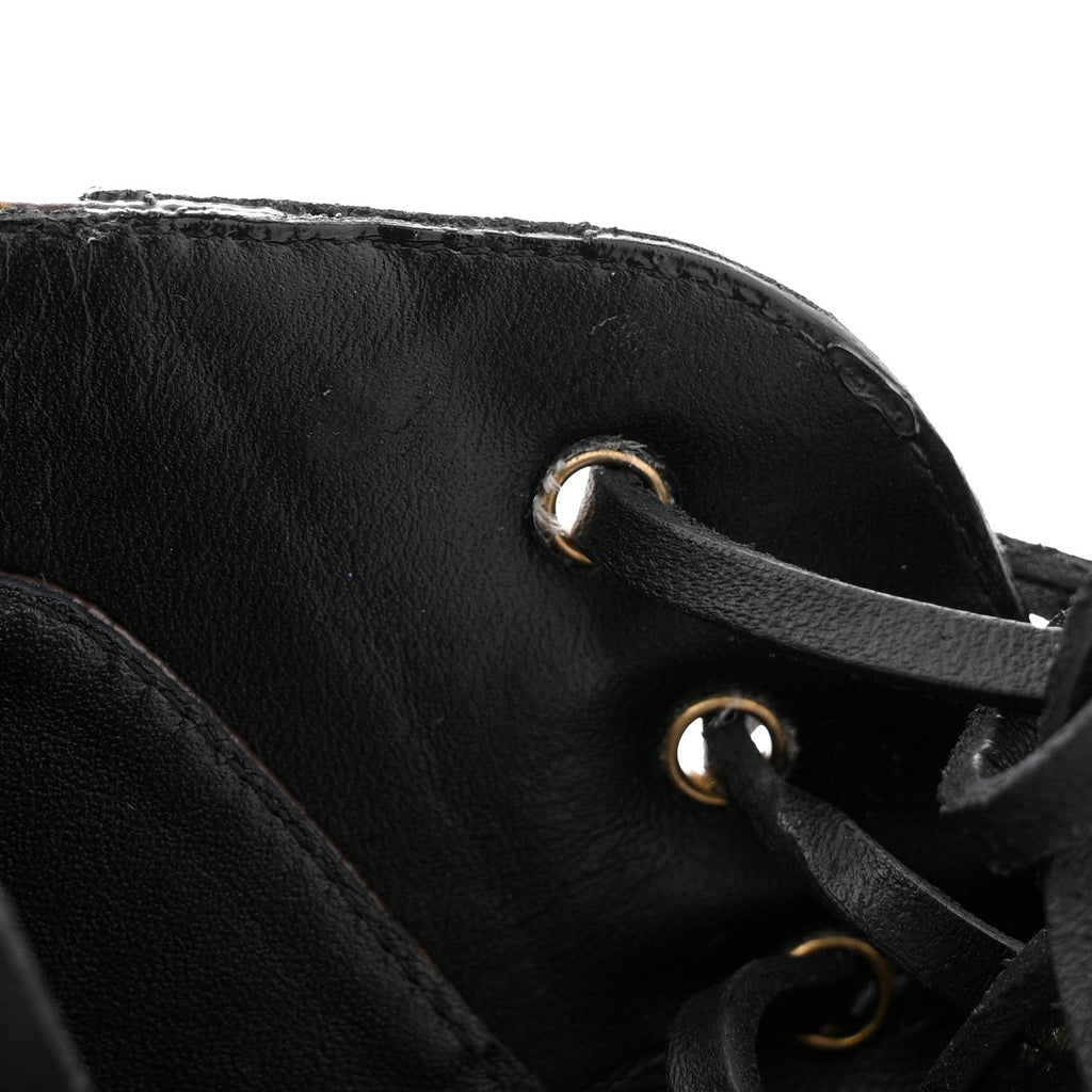 Louis Vuitton Patent Calfskin Monogram Star Trail Ankle Boots 39 Black