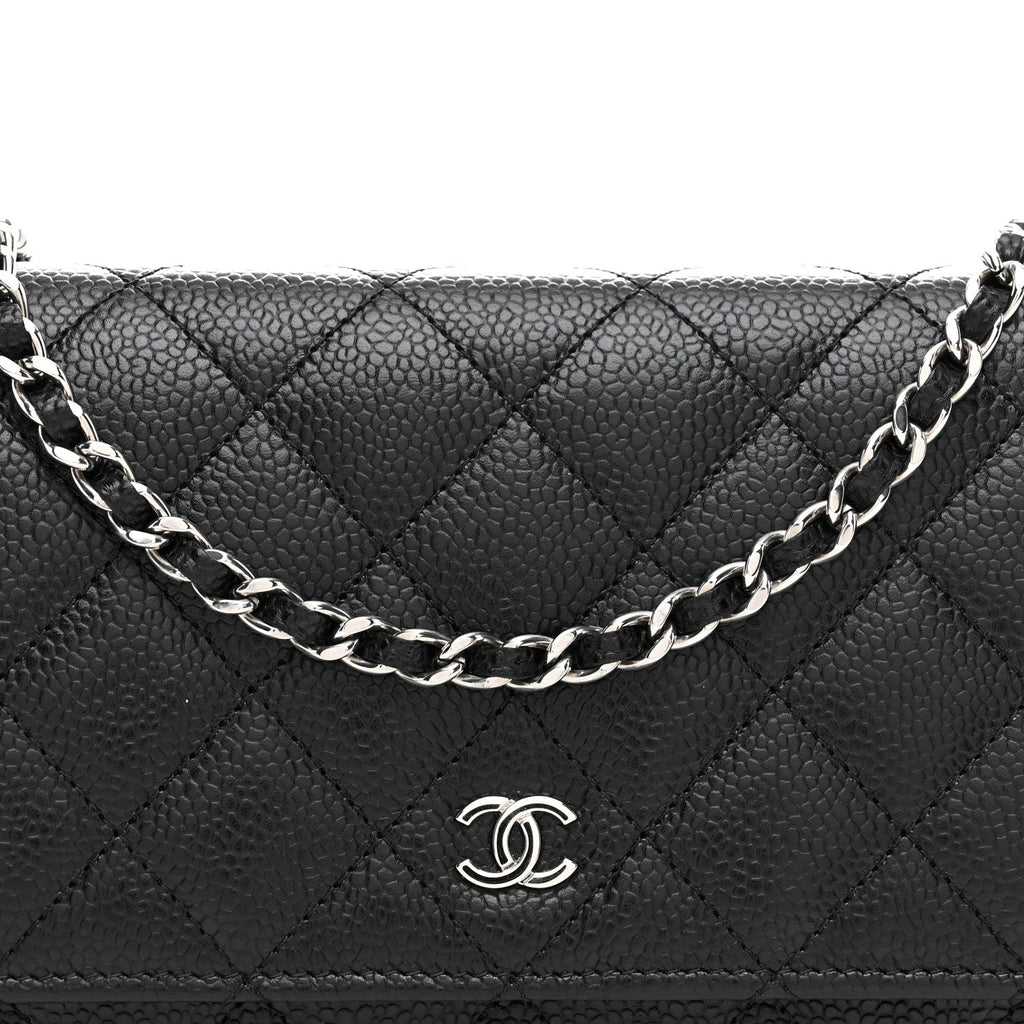 Chanel Caviar Quilted Wallet on Chain WOC Black