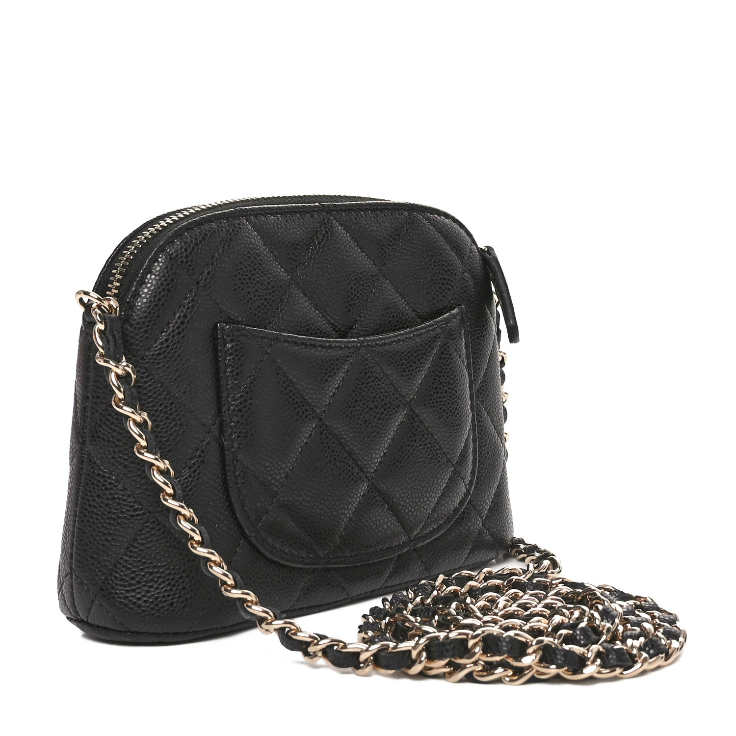 Chanel Caviar Quilted Classic Clutch With Chain Black