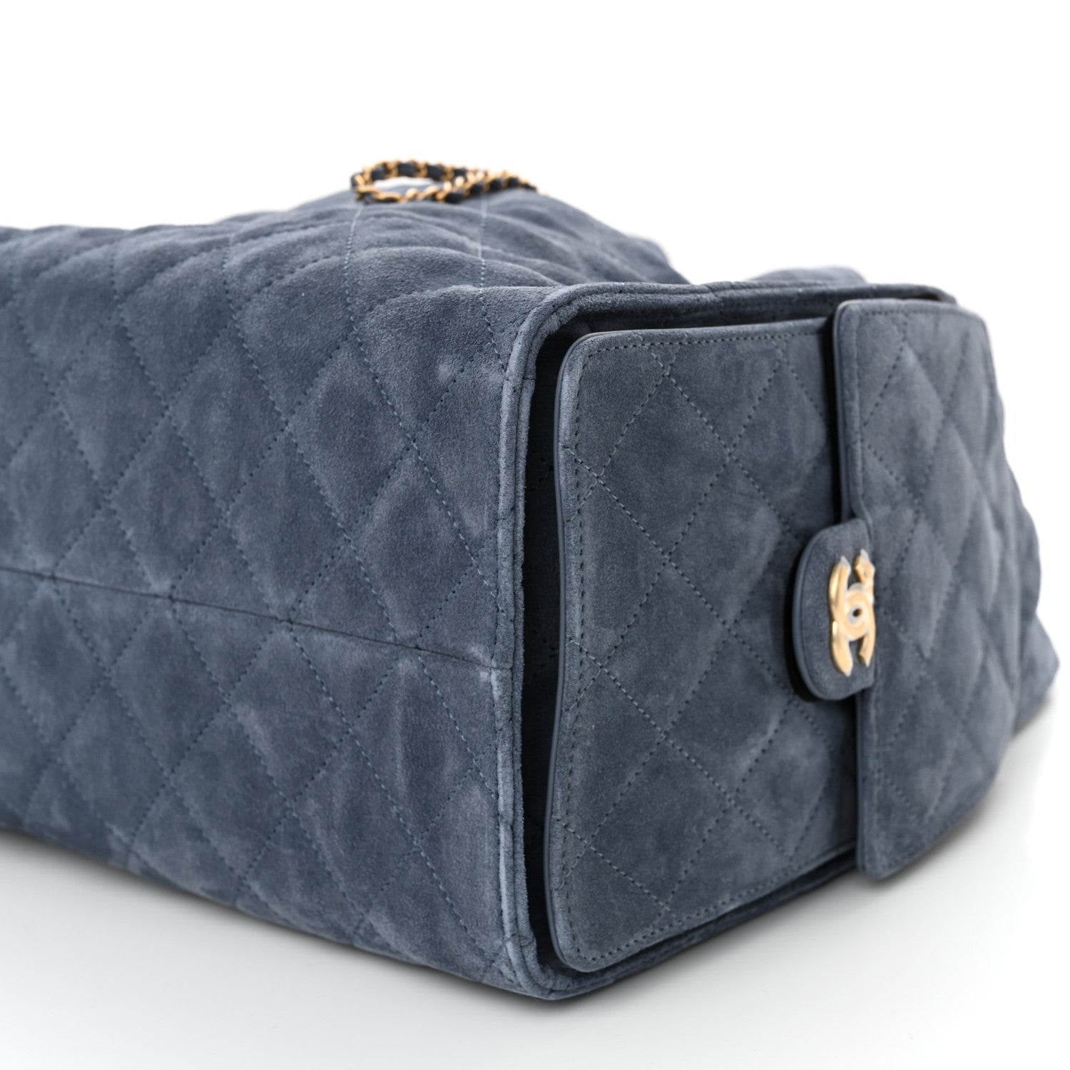 Chanel Suede Quilted Medium Chanel 25 Handbag Blue