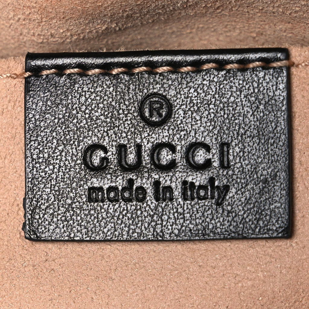 Gucci Calfskin Matelasse Mini GG Marmont Chain Shoulder Bag Black