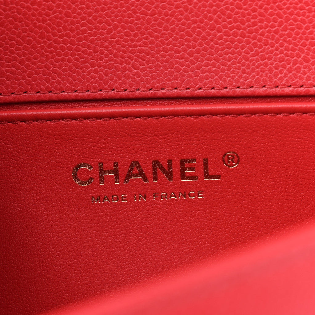 Chanel Caviar Quilted Medium Boy Flap Red