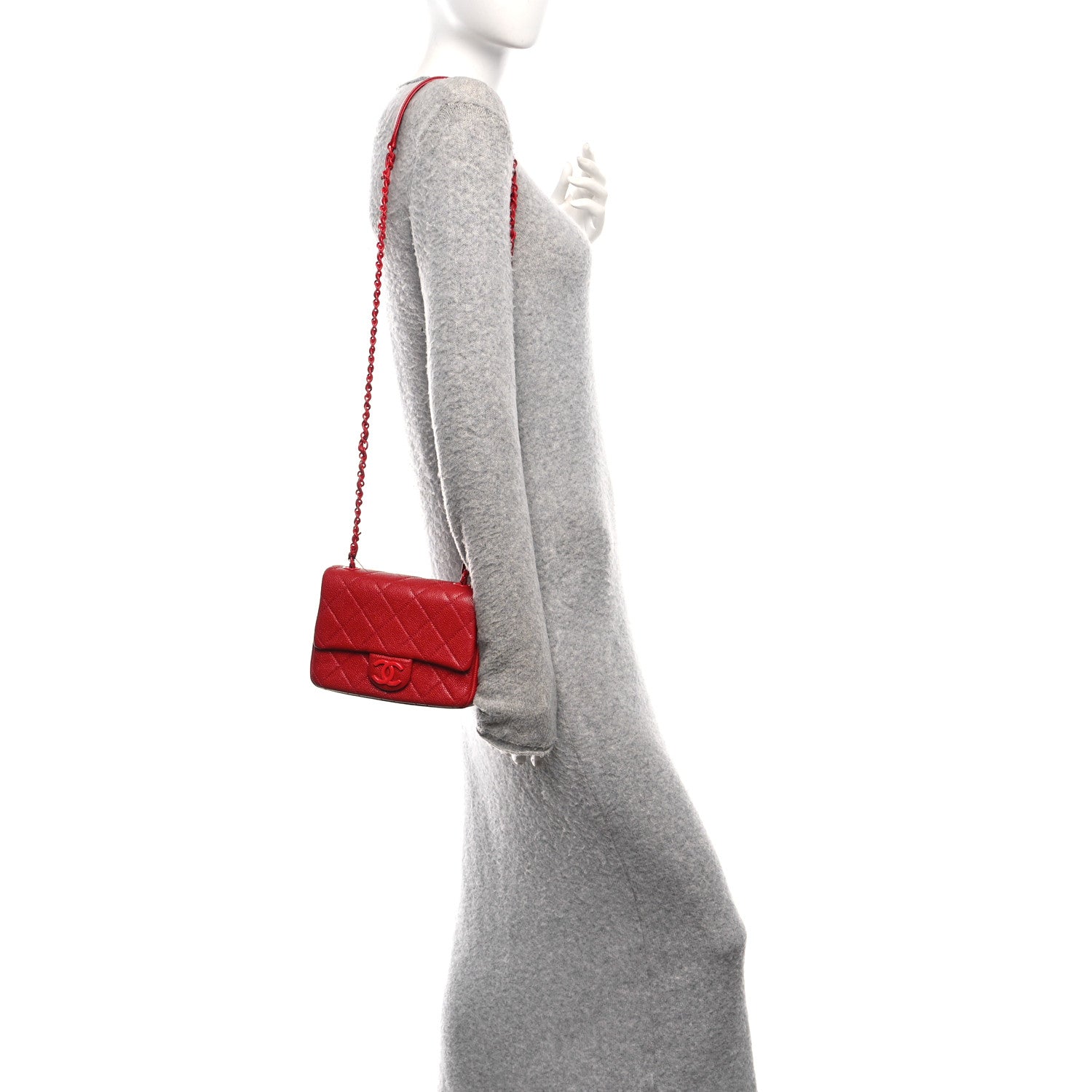 Chanel Caviar Quilted Mini Incognito Square Flap Red