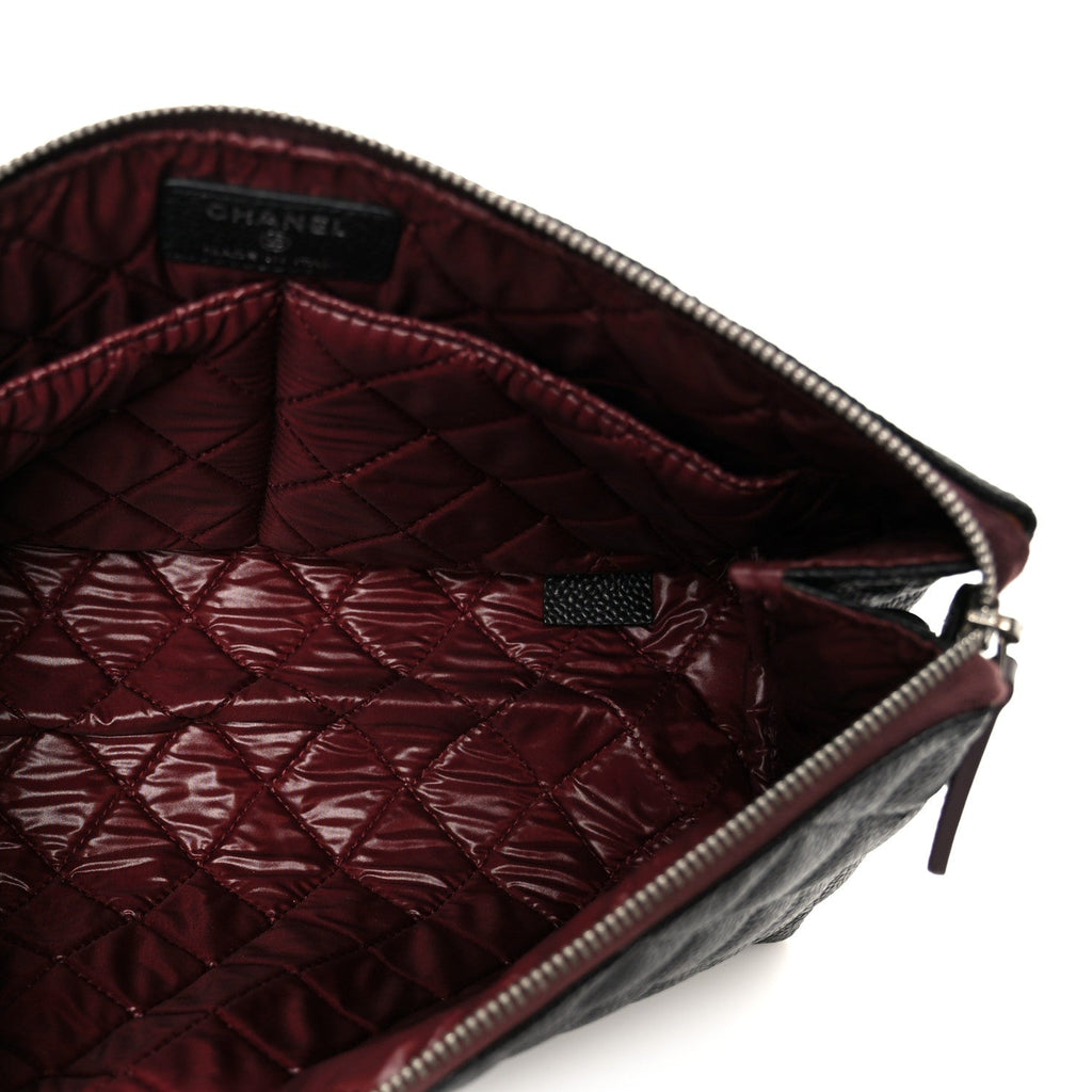 Caviar Quilted Cosmetic Case Black
