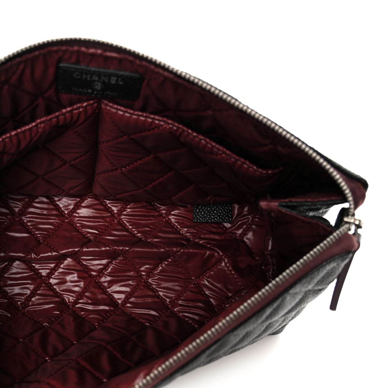 Caviar Quilted Cosmetic Case Black