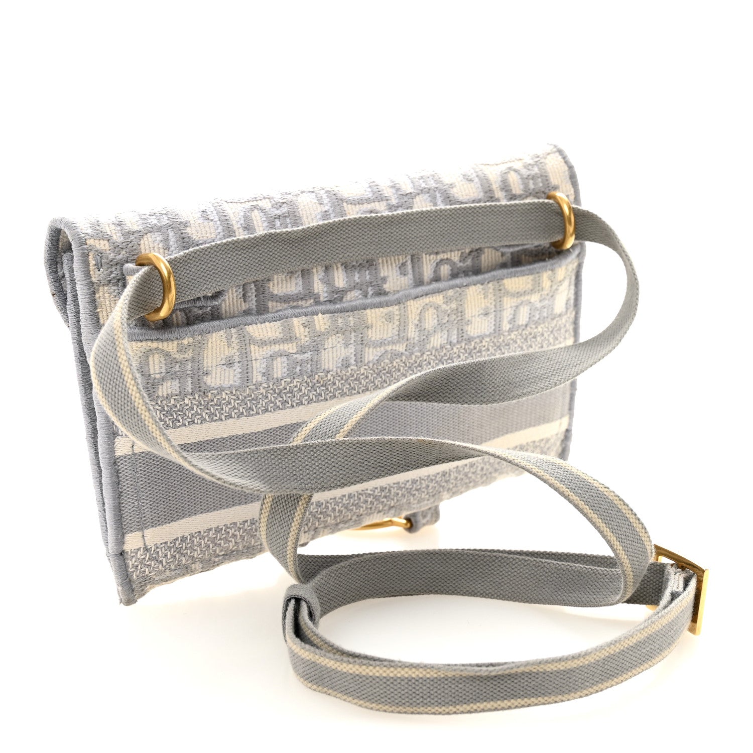 Christian Dior Oblique Slim Saddle Pouch Grey