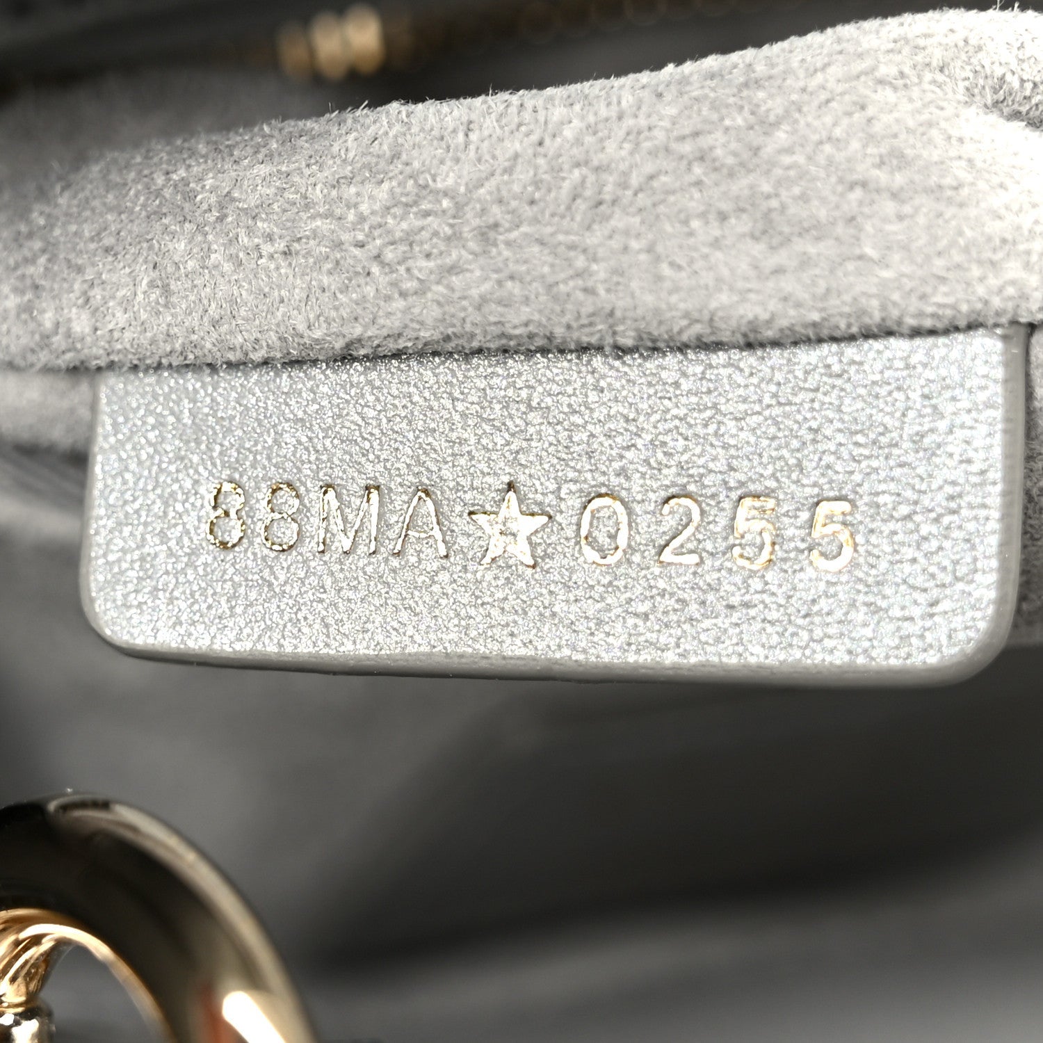 Christian Dior Metallic Lambskin Cannage Mini Lady Dior Grey