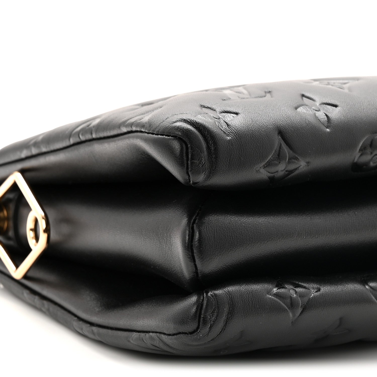 Louis Vuitton Lambskin Embossed Monogram Coussin PM Black