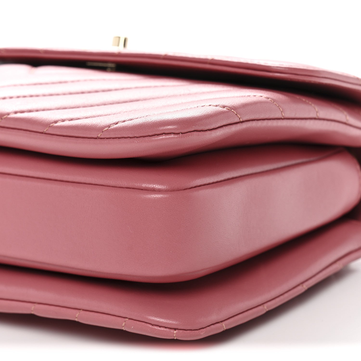 Chanel Lambskin Chevron Quilted Small Trendy CC Dual Handle Flap Bag Rosewood