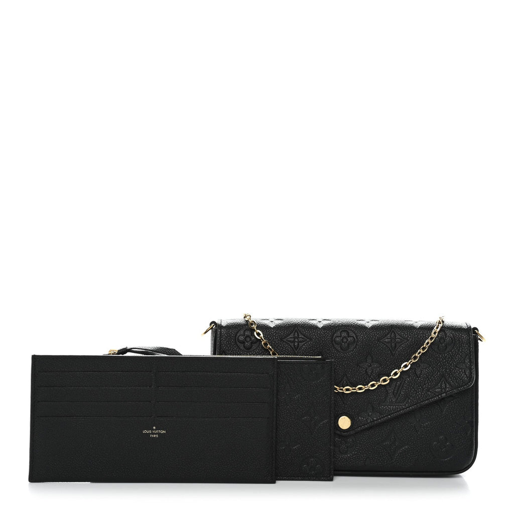 Louis Vuitton Empreinte Pochette Felicie Chain Wallet Black