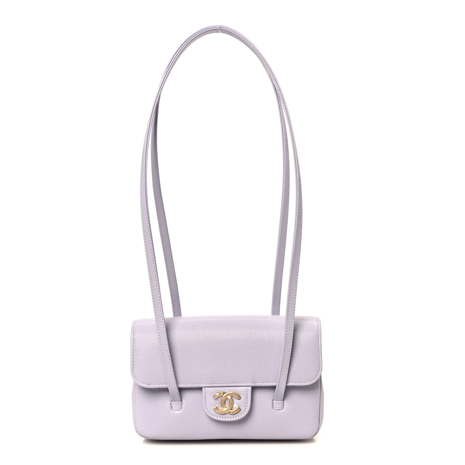 Chanel Shiny Caviar Mini Preppy Coco Shoulder Bag Purple