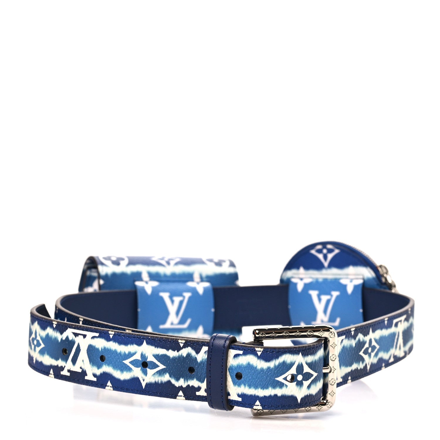 Louis Vuitton Monogram Escale 30mm Daily Multi Pocket Belt 80 32 Blue