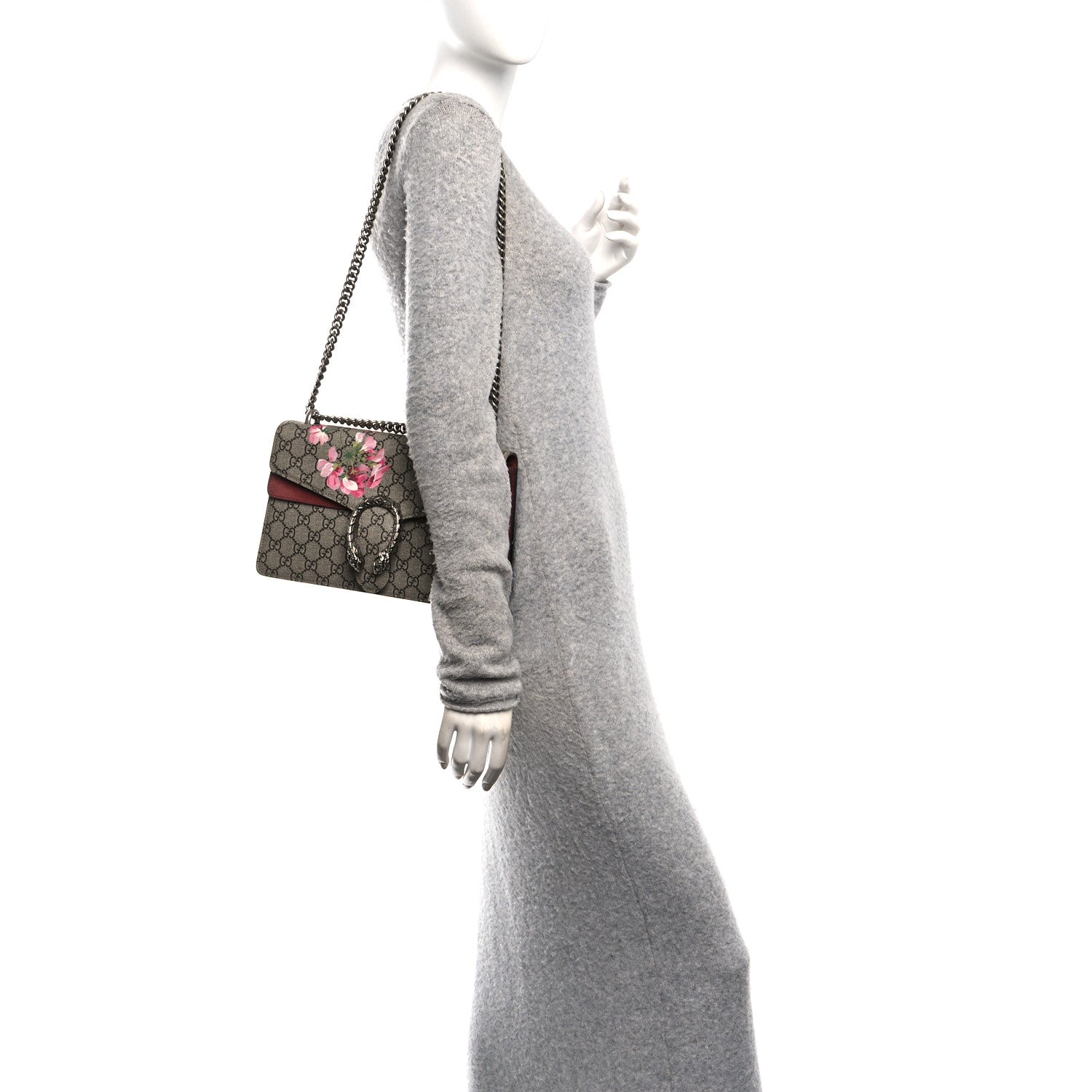 Gucci GG Supreme Monogram Blooms Small Dionysus Shoulder Bag Beige Multicolor Dry Rose