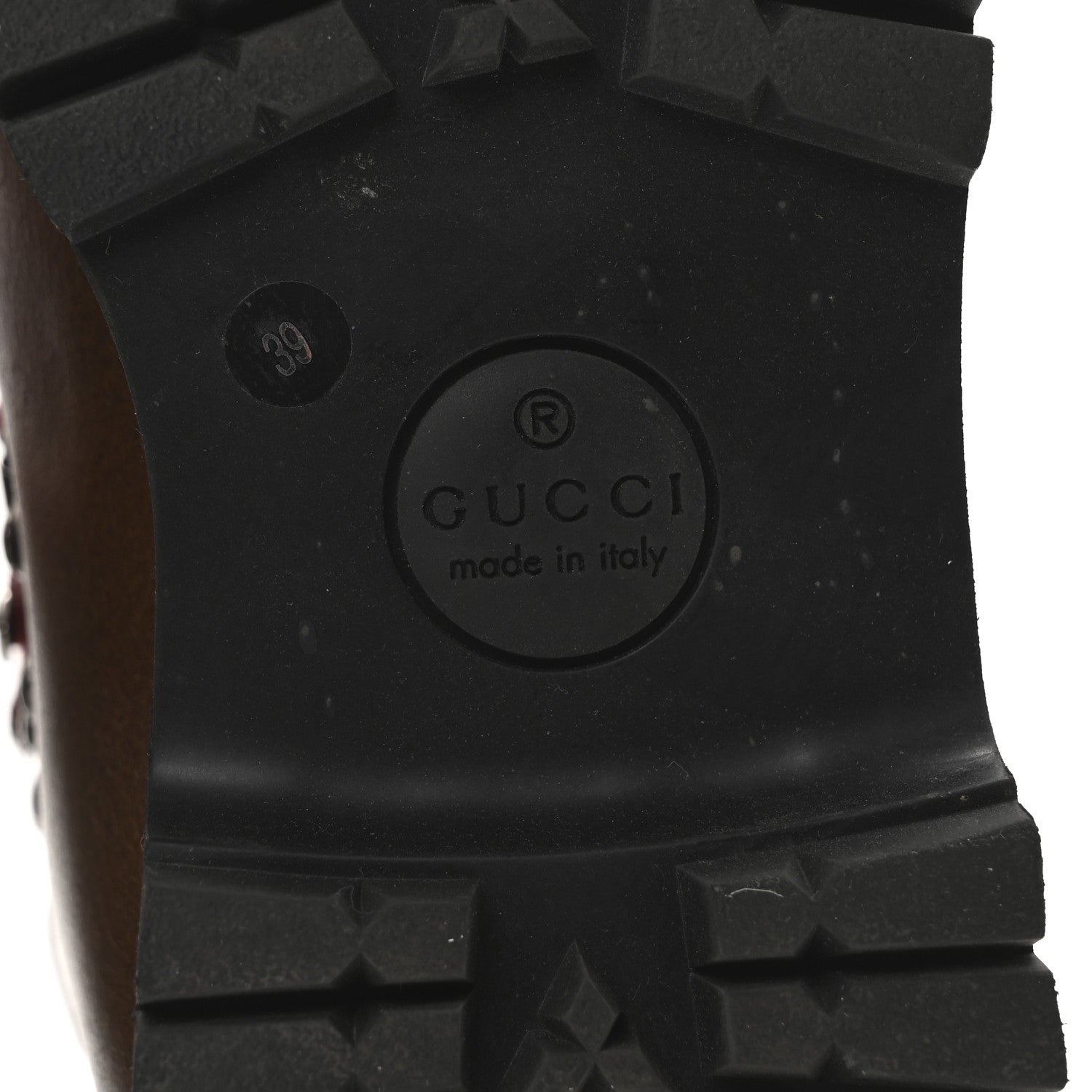 Gucci X THE NORTH FACE Calfskin Mens Hiking Ankle Boots 39 Foggy Tabacco Cuir