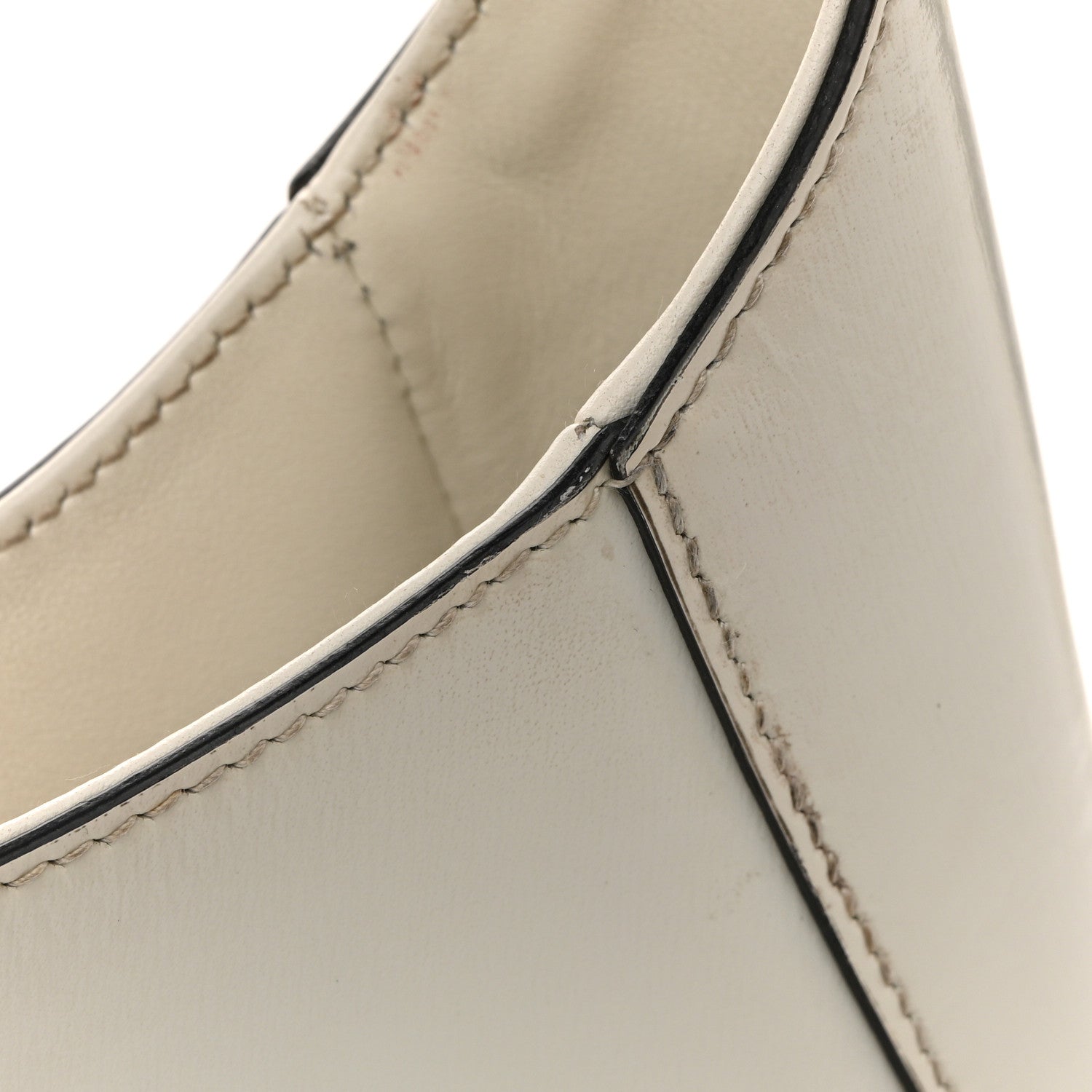 Prada Brushed Calfskin Cleo Adjustable Strap Shoulder Bag White