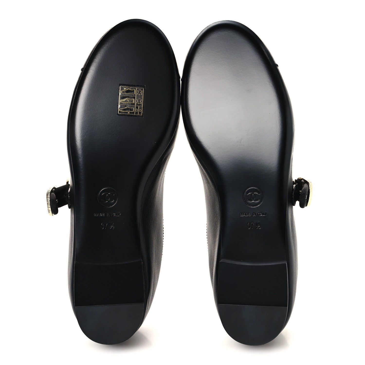 Lambskin Mary Jane Flats 37.5 Black